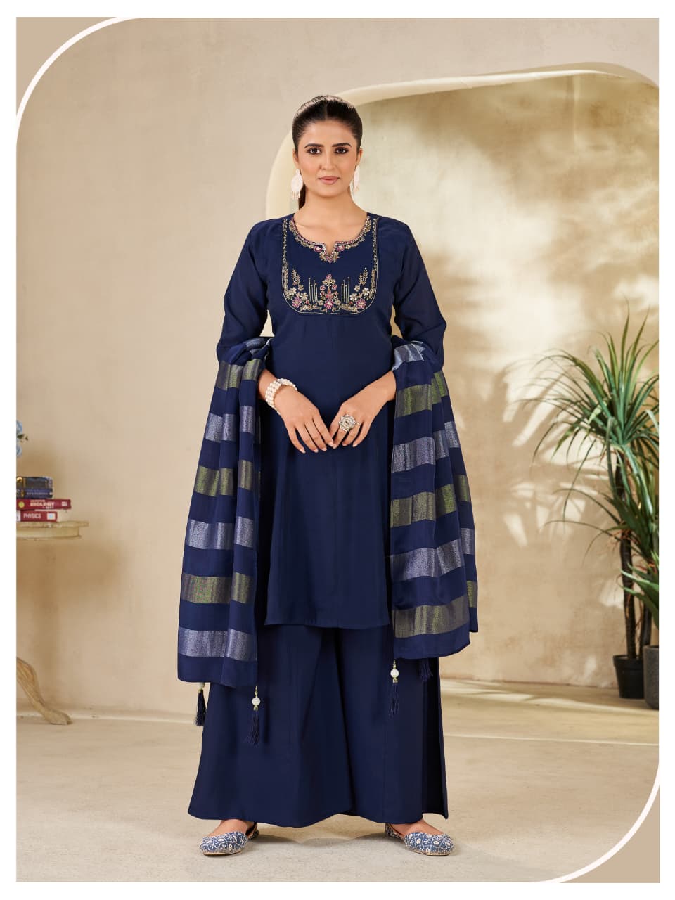 Pure Hand Work Short Kurti Plazo set