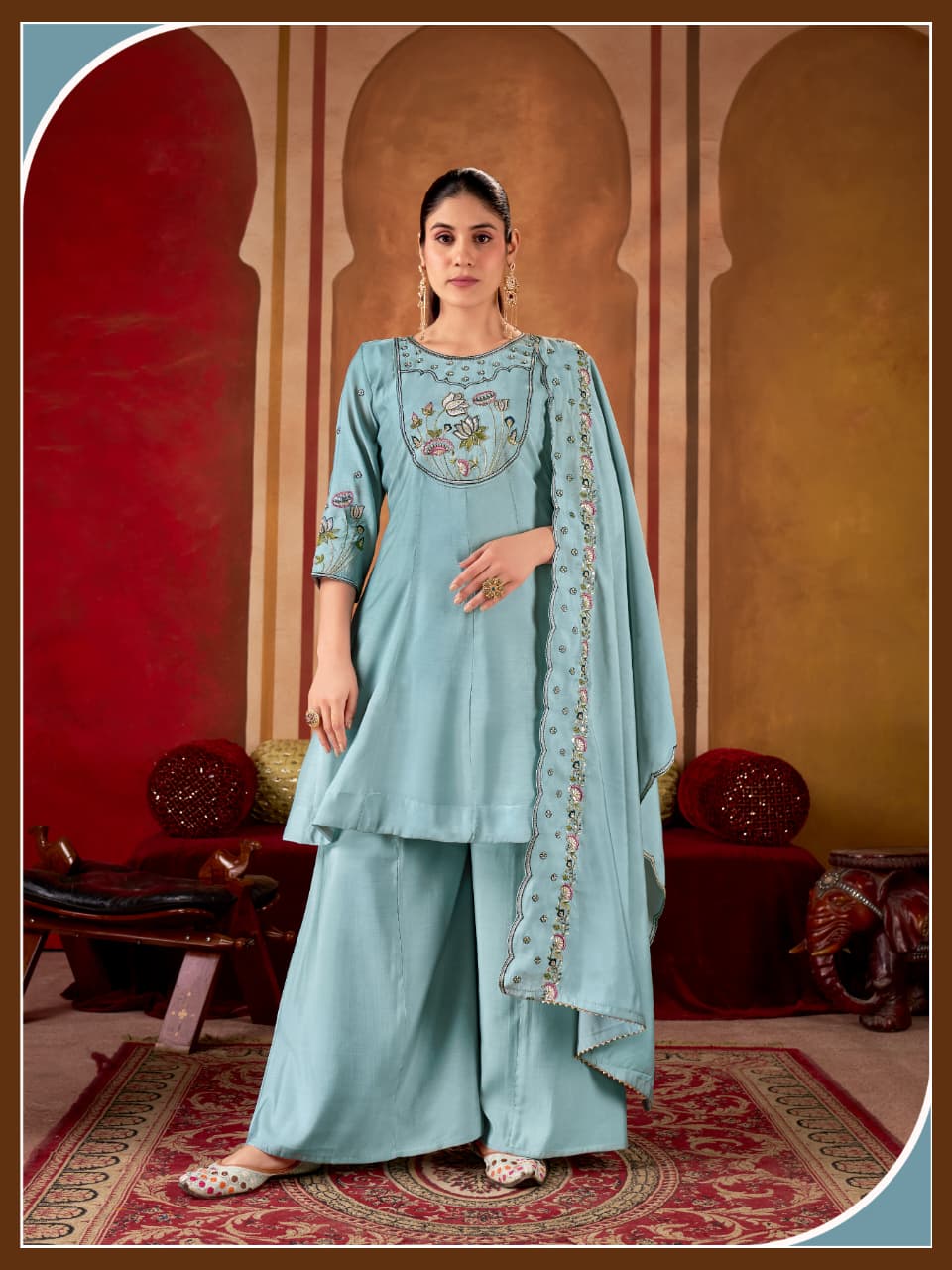 Lotus Anarkali Short Plazo set